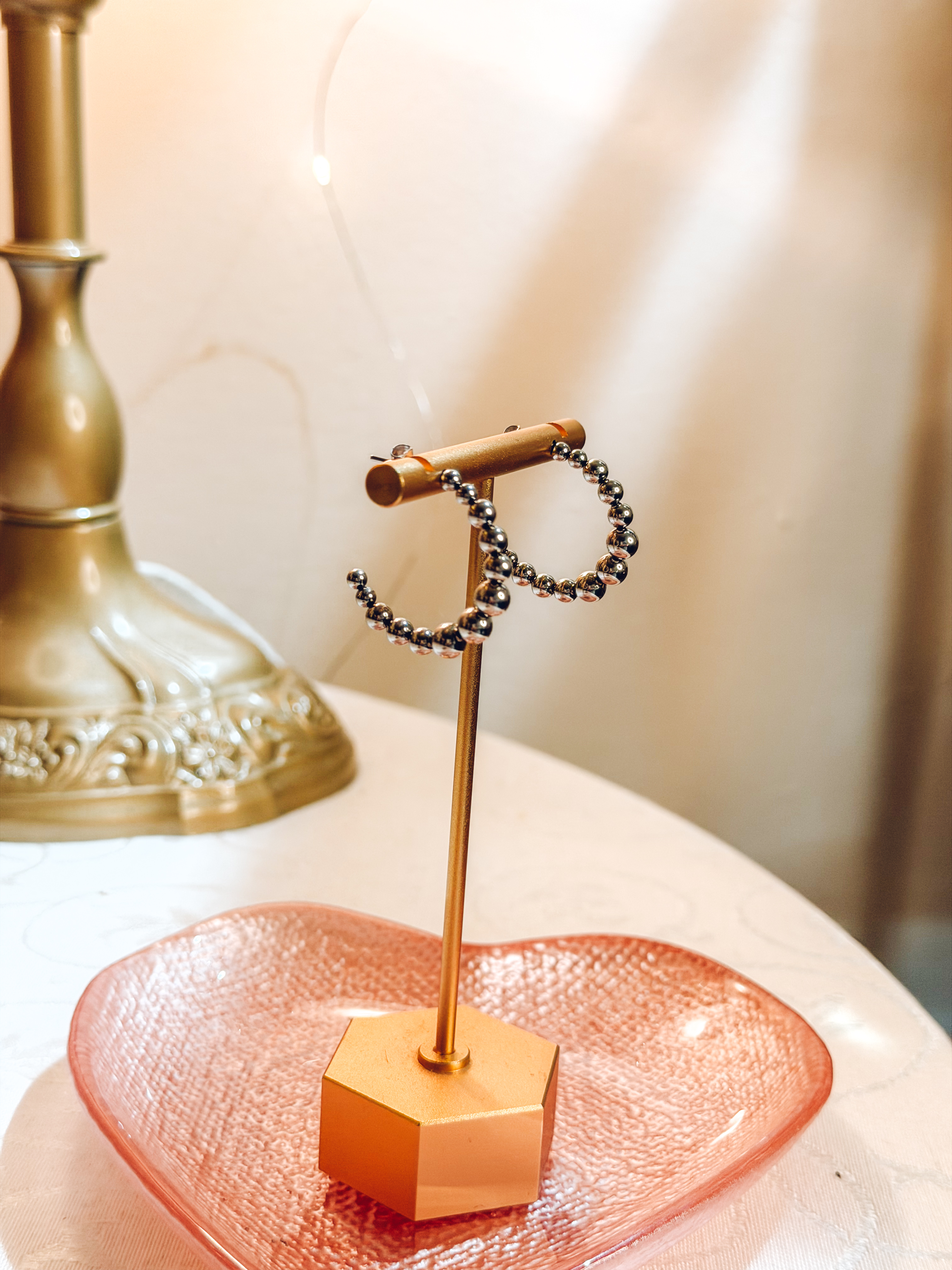Silver Bubble Dot Hoops