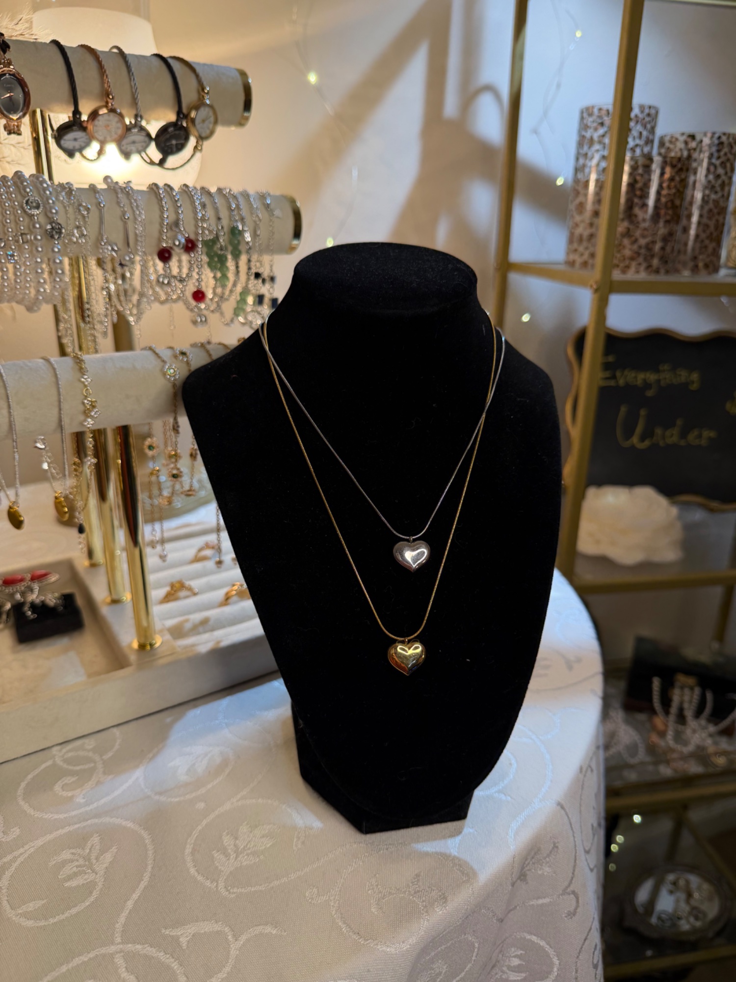 Solid Heart Charm Necklace