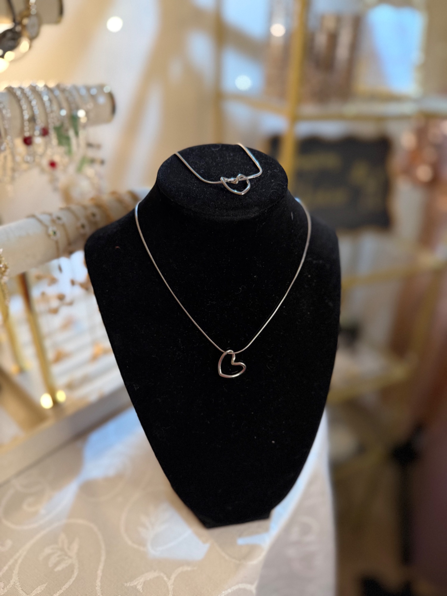 Silver Twisted Heart Matching Set